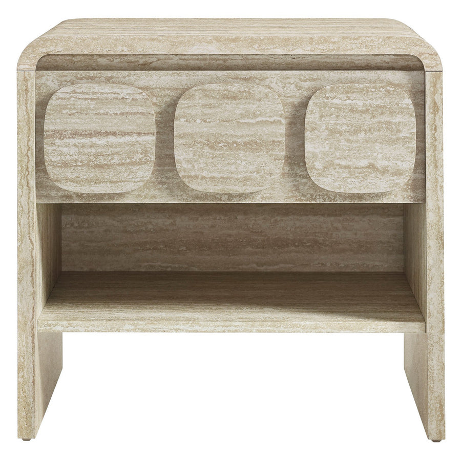 Baga 1-Drawer Nightstand in Travertine
