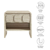 Baga 1-Drawer Nightstand in Travertine