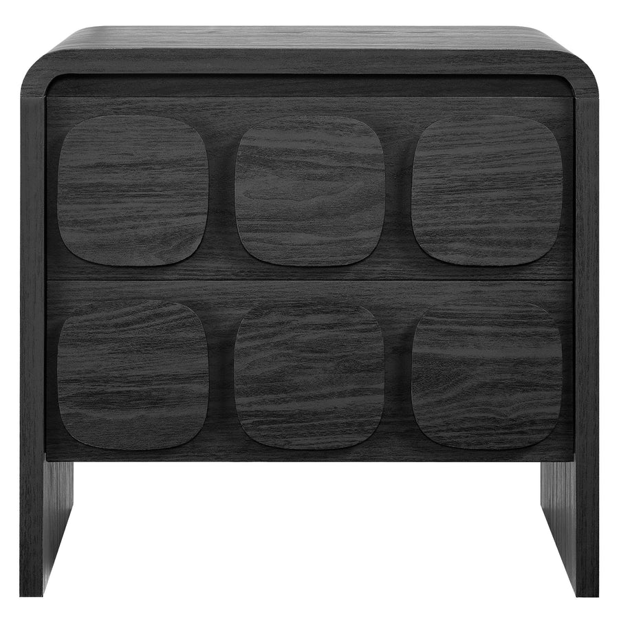 Baga 2-Drawer Nightstand in Black