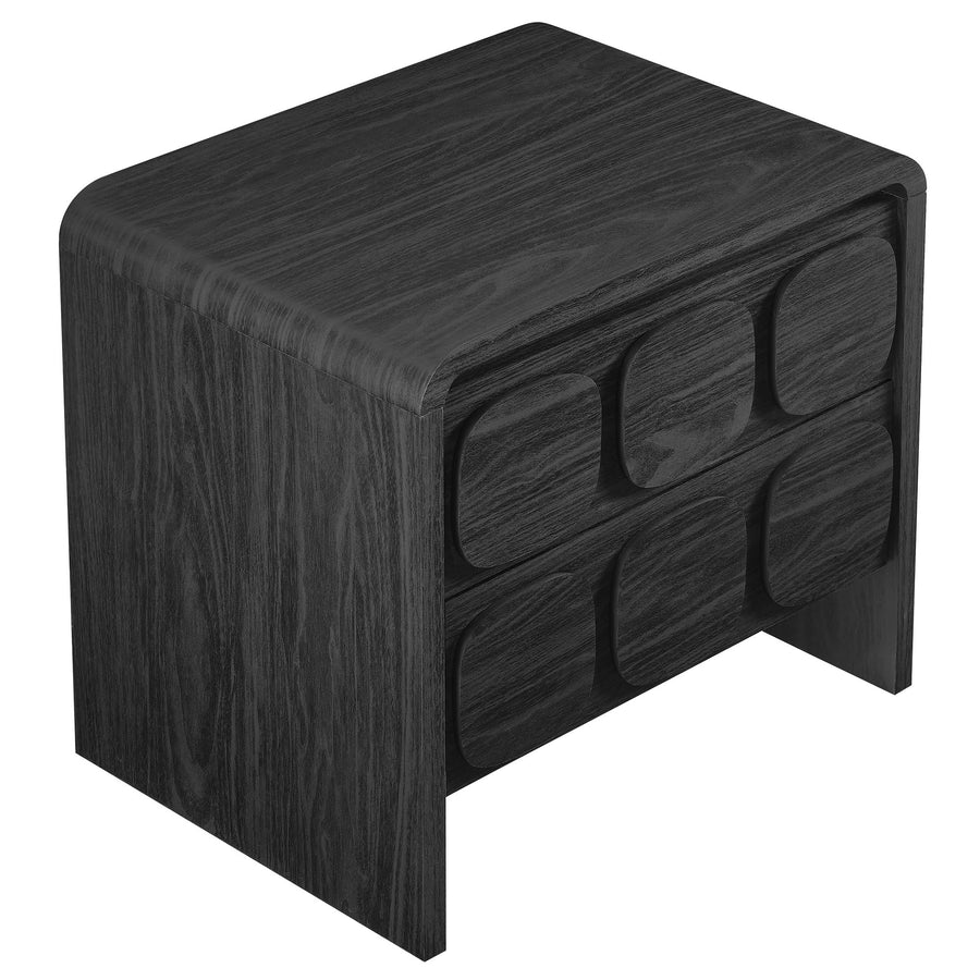 Baga 2-Drawer Nightstand in Black