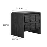 Baga 2-Drawer Nightstand in Black