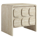 Baga 2-Drawer Nightstand in Travertine