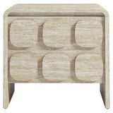 Baga 2-Drawer Nightstand in Travertine