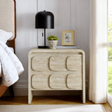 Baga 2-Drawer Nightstand in Travertine