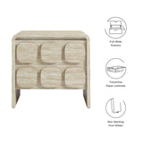 Baga 2-Drawer Nightstand in Travertine