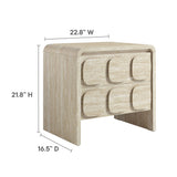 Baga 2-Drawer Nightstand in Travertine