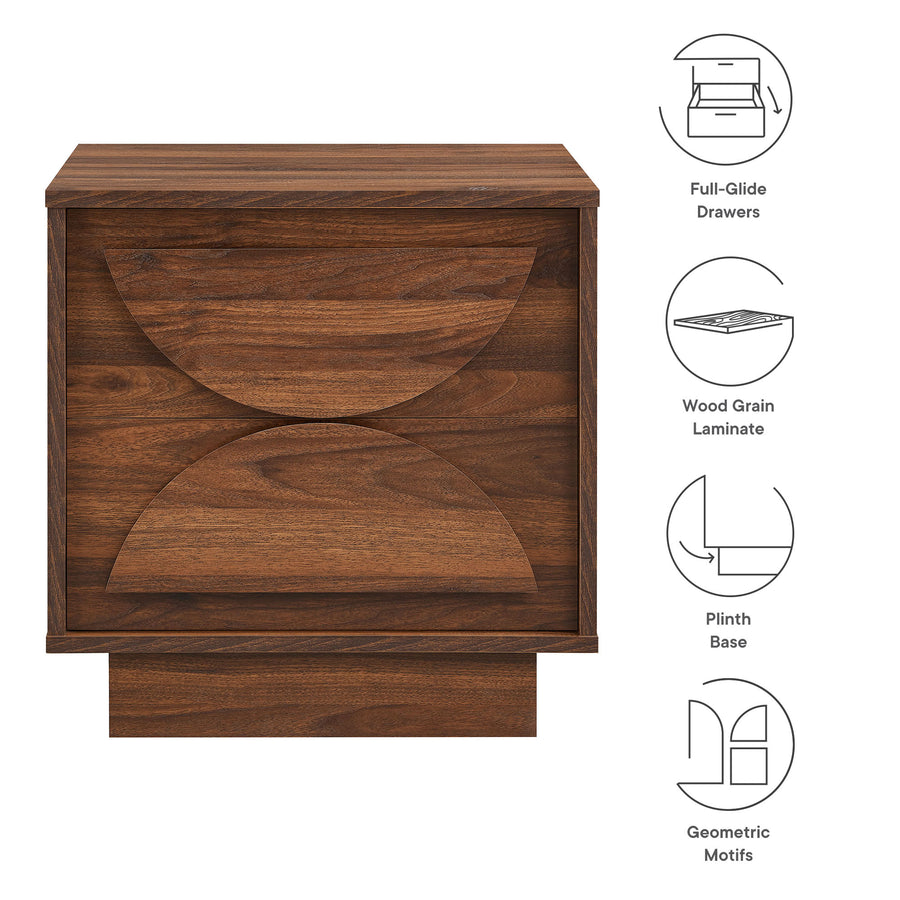 Sedge 2-Drawer Nightstand in Walnut