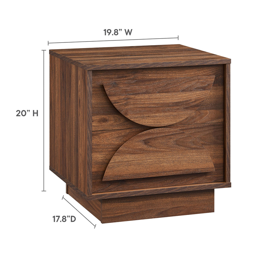 Sedge 2-Drawer Nightstand in Walnut