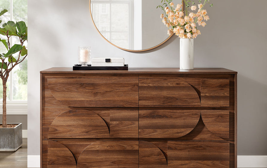 Sedge 6-Drawer Dresser in Walnut
