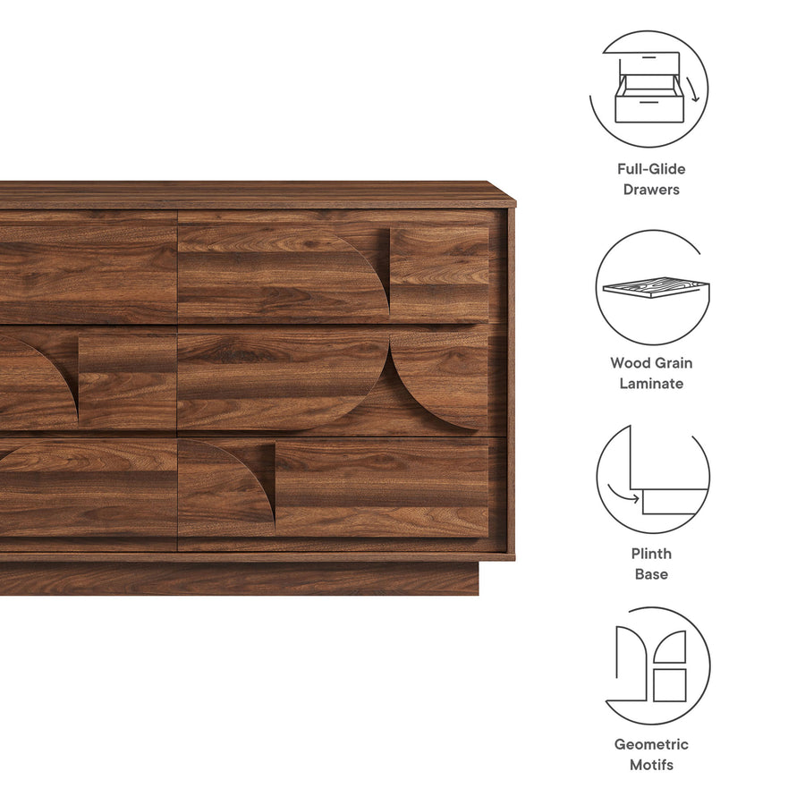 Sedge 6-Drawer Dresser in Walnut