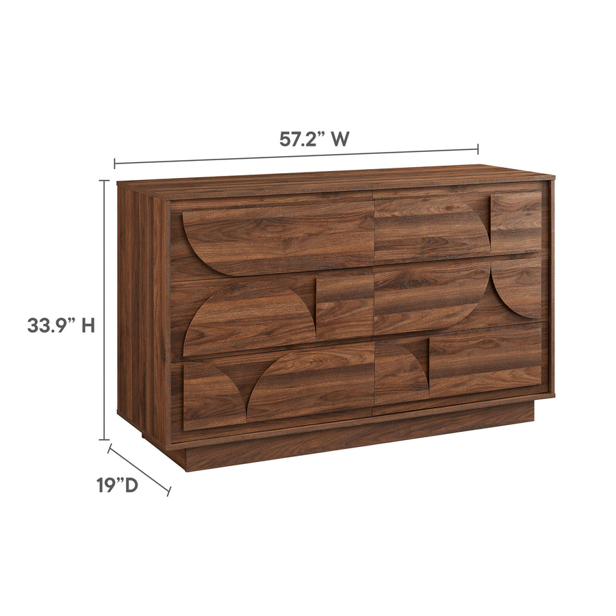 Sedge 6-Drawer Dresser in Walnut