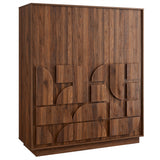 Sedge 3-Door Wardrobe Closet in Walnut