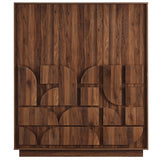 Sedge 3-Door Wardrobe Closet in Walnut
