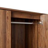 Sedge 3-Door Wardrobe Closet in Walnut