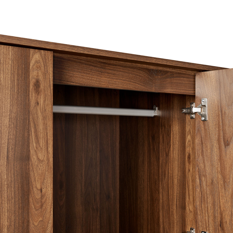 Sedge 3-Door Wardrobe Closet in Walnut