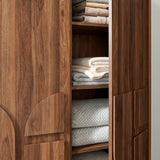 Sedge 3-Door Wardrobe Closet in Walnut