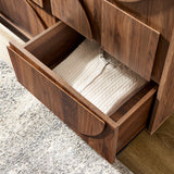 Sedge 3-Door Wardrobe Closet in Walnut