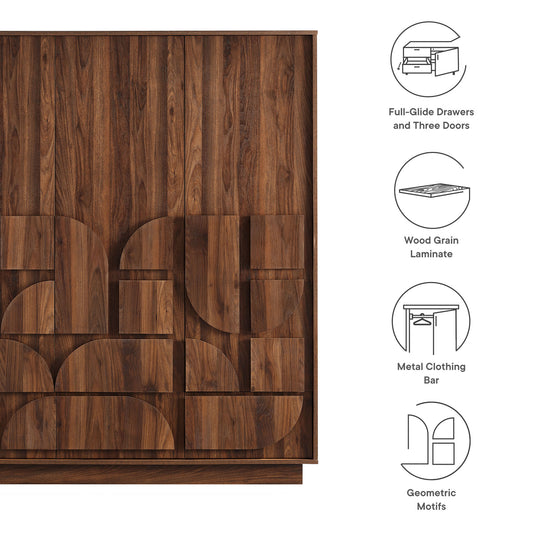Bulwark 3-Door Wardrobe Closet by Furniture For America