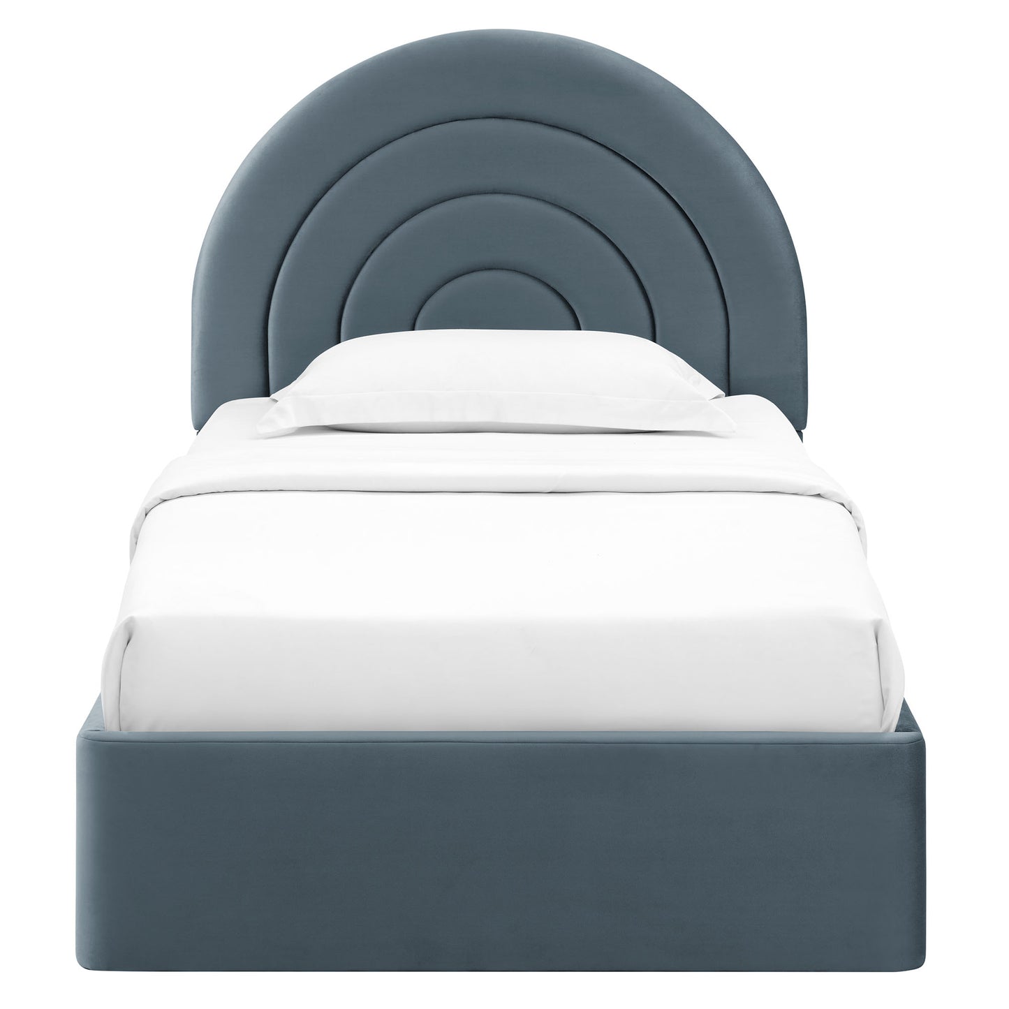 Solana Arched Performance Velvet Twin Platform Bed by Furniture For America