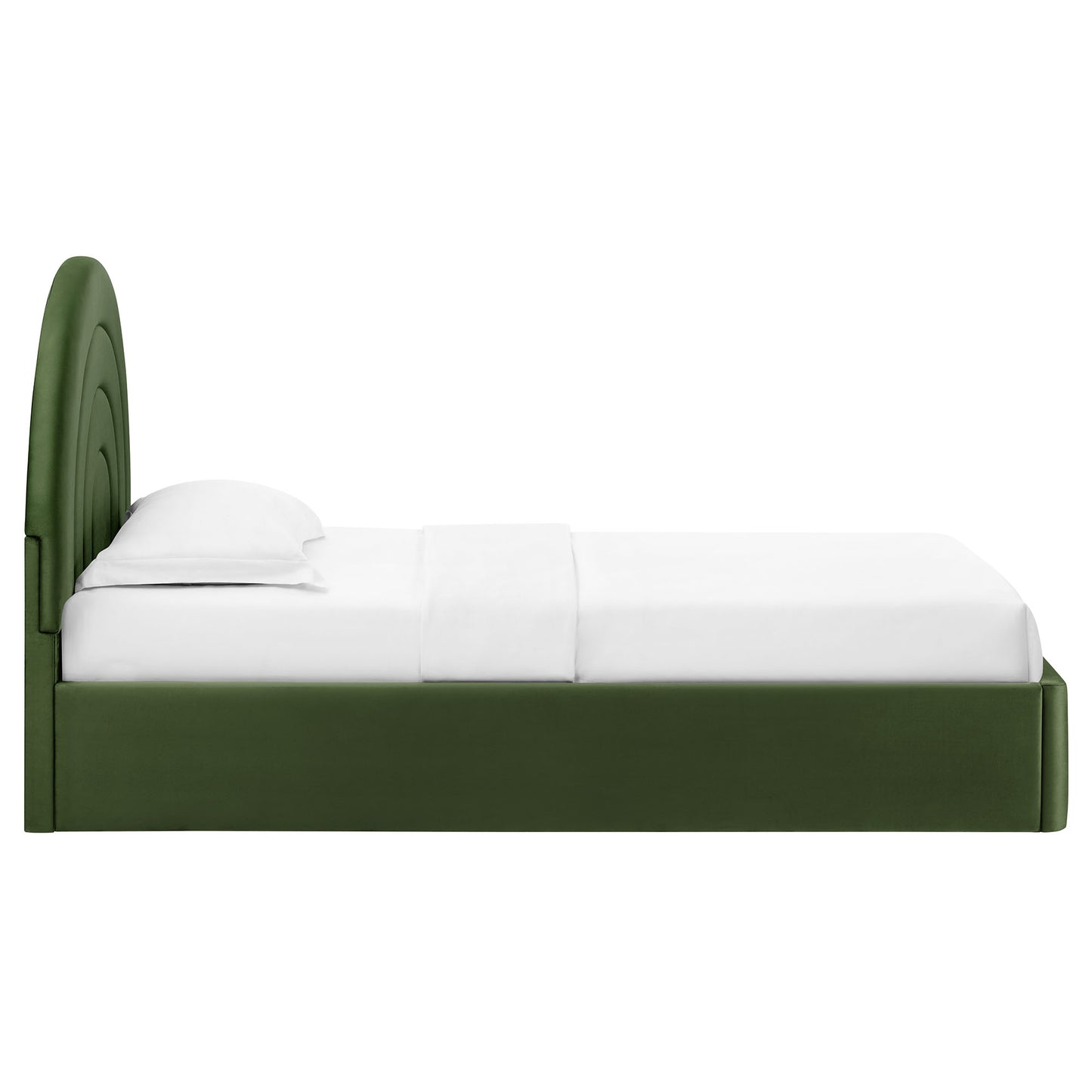 Solana Arched Performance Velvet Twin Platform Bed by Furniture For America