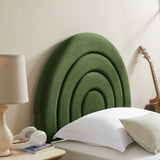 Rowan Arched Performance Velvet Twin Platform Bed in Moss Green