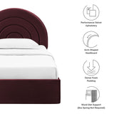 Rowan Arched Performance Velvet Twin Platform Bed in Mulberry