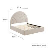 Rowan Arched Performance Velvet Full Platform Bed in Almond