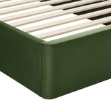 Rowan Arched Performance Velvet Full Platform Bed in Moss Green