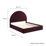 Rowan Arched Performance Velvet Full Platform Bed in Mulberry