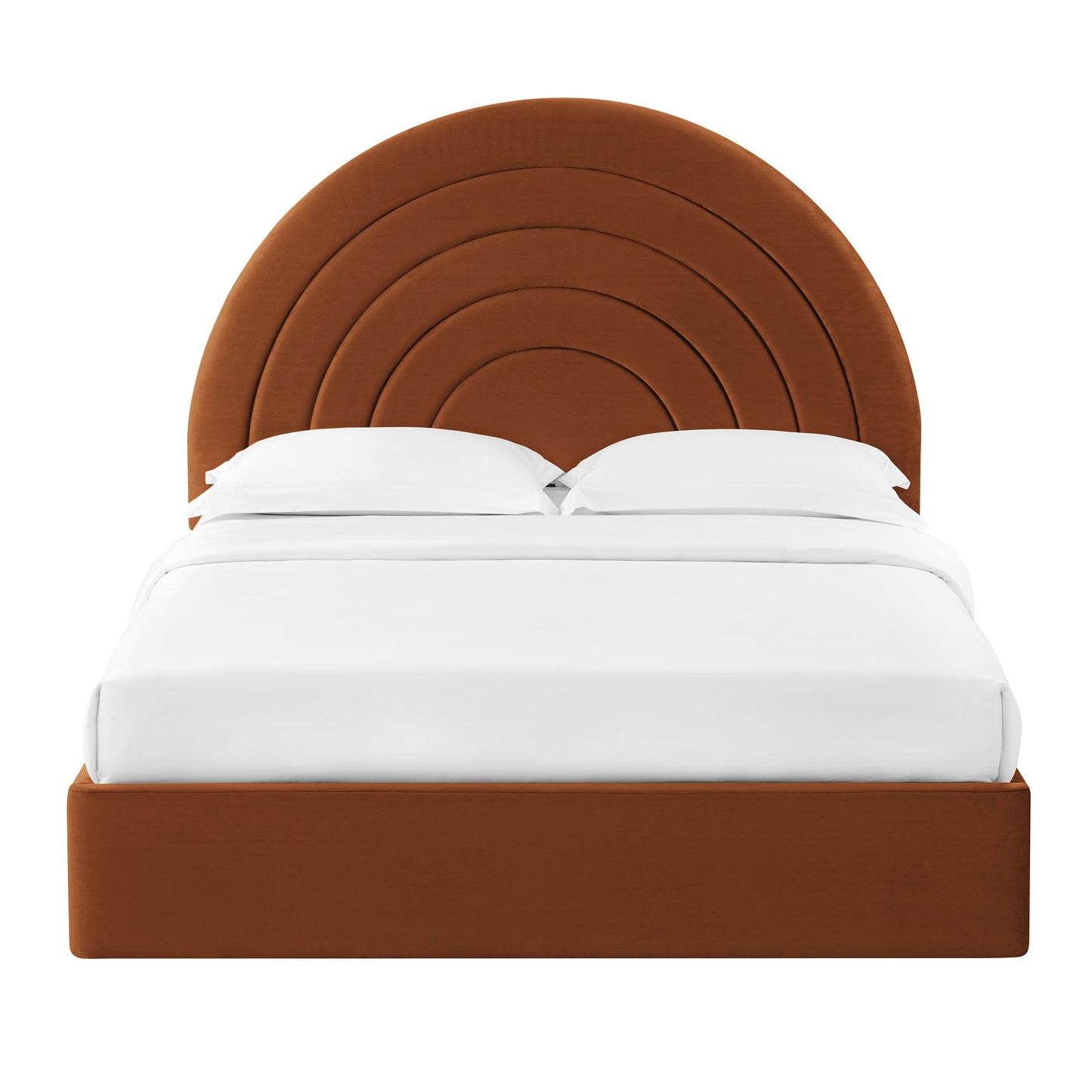 Solana Arched Performance Velvet Full Platform Bed by Furniture For America