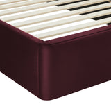 Rowan Arched Performance Velvet Queen Platform Bed in Mulberry