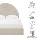 Rowan Arched Performance Velvet King Platform Bed in Almond