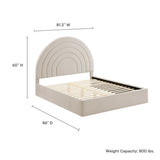 Rowan Arched Performance Velvet King Platform Bed in Almond