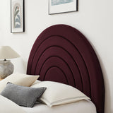 Rowan Arched Performance Velvet King Platform Bed in Mulberry