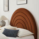 Rowan Arched Performance Velvet King Platform Bed in Rust