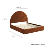 Rowan Arched Performance Velvet King Platform Bed in Rust