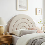 Rowan Arched Performance Velvet Twin Headboard in Almond