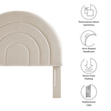 Rowan Arched Performance Velvet Twin Headboard in Almond