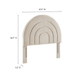 Rowan Arched Performance Velvet Twin Headboard in Almond