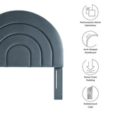 Rowan Arched Performance Velvet Twin Headboard in Cadet Blue