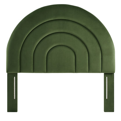 Solana Arched Performance Velvet Twin Headboard by Furniture For America