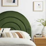 Rowan Arched Performance Velvet Twin Headboard in Moss Green