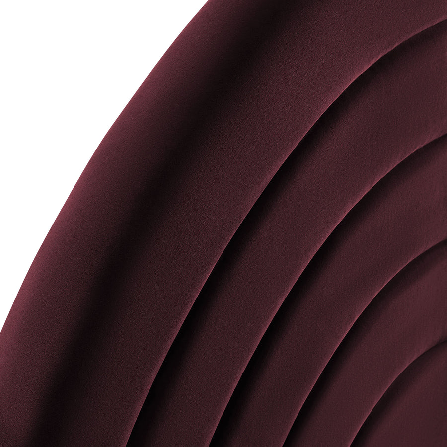 Rowan Arched Performance Velvet Twin Headboard in Mulberry