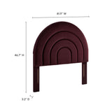 Rowan Arched Performance Velvet Twin Headboard in Mulberry