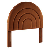 Rowan Arched Performance Velvet Twin Headboard in Rust