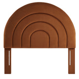 Rowan Arched Performance Velvet Twin Headboard in Rust