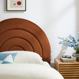 Rowan Arched Performance Velvet Twin Headboard in Rust