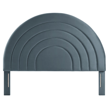 Solana Arched Performance Velvet Full Headboard by Furniture For America