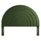 Rowan Arched Performance Velvet Full Headboard in Moss Green