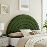 Rowan Arched Performance Velvet Full Headboard in Moss Green